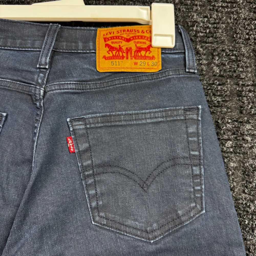 Levis 511 Slim Fit Dark Wash Blue Denim Jeans Mens 29x30 04511-2274